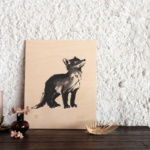 Fox Cub wooden wall art