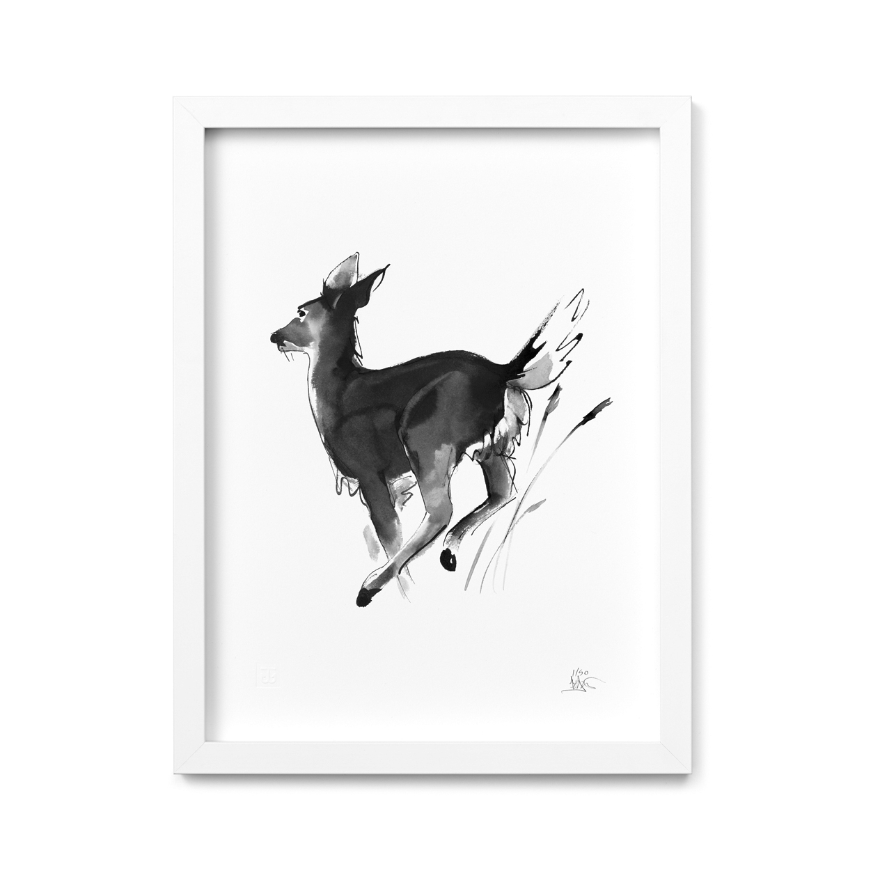 White-tailed deer art print