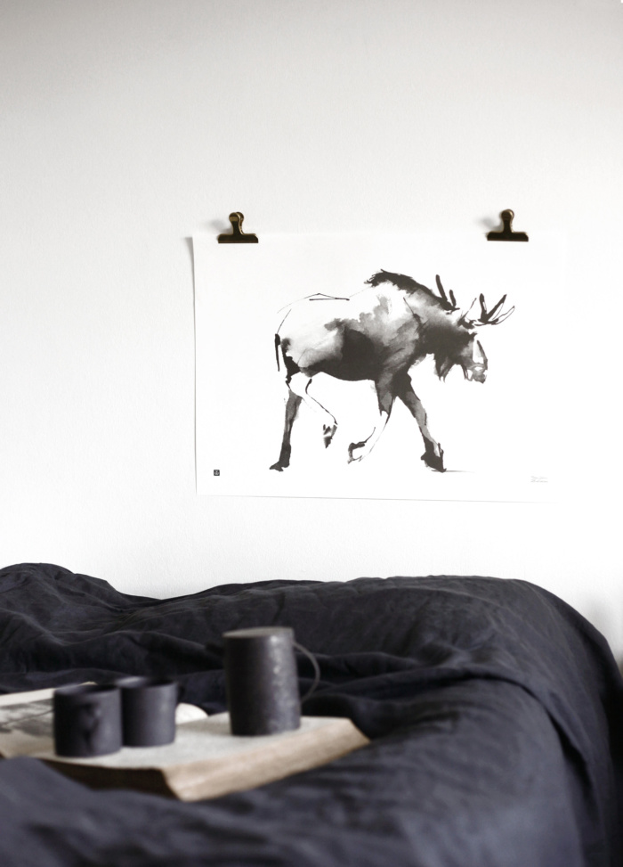 Black & white Elk poster