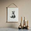 Framed fox art print poster
