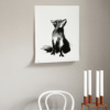 Black & white fox wall decor
