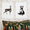 Black & white fox and deer wall decor