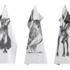 Fox, owl and reindeer kitchen towel