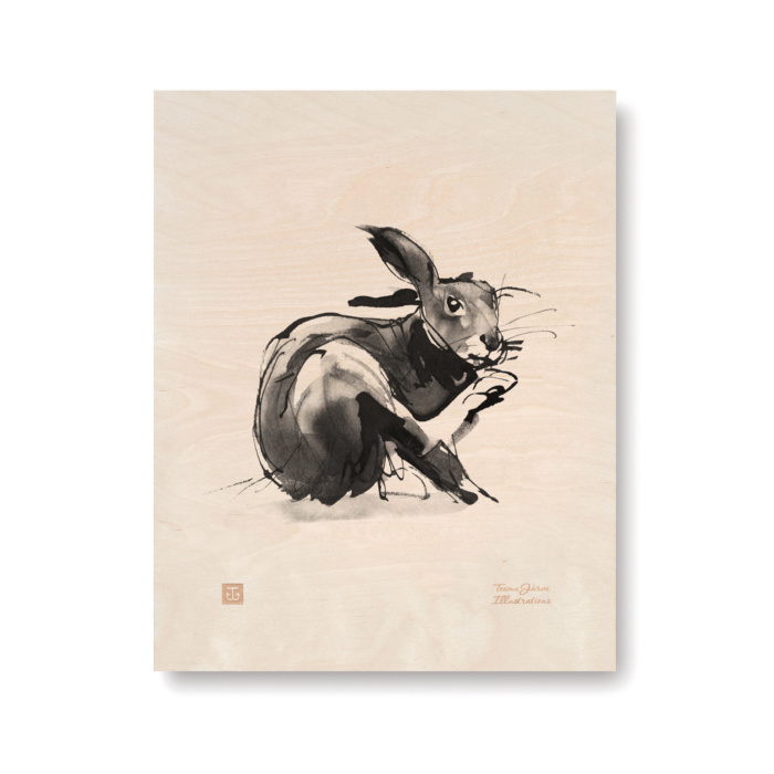 Hare plywood print