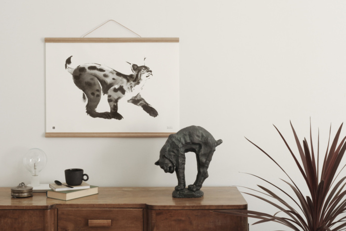 Lynx wall art with wooden frames