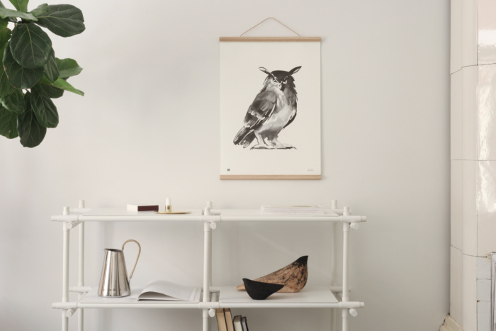 Owl wall art with wooden frames
