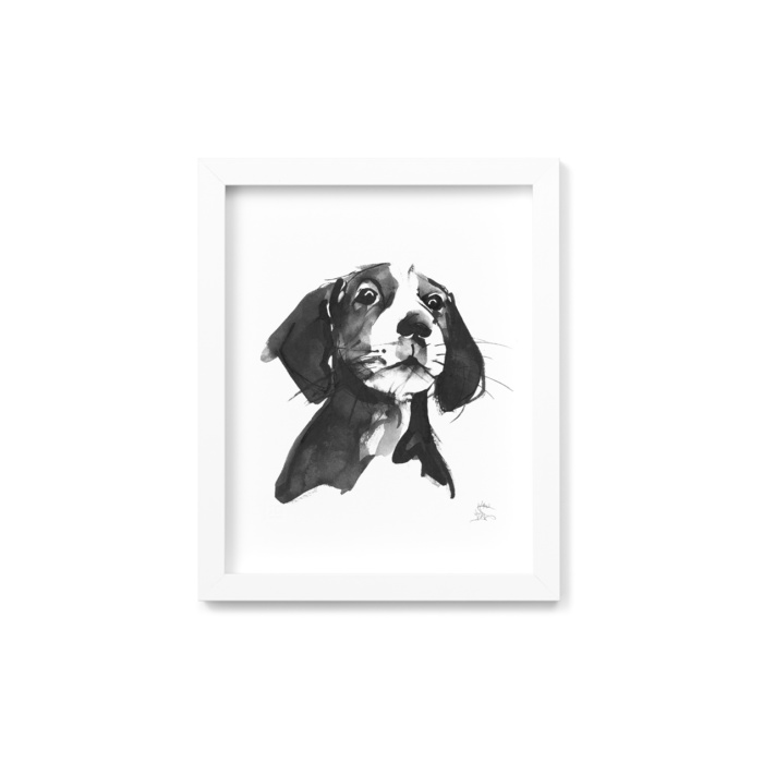 Hound dog framed wall art