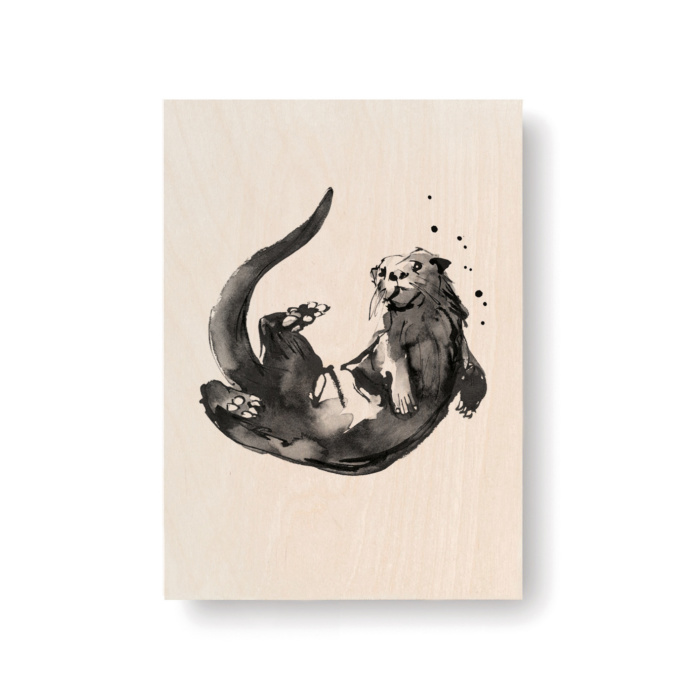 Otter plywood art card