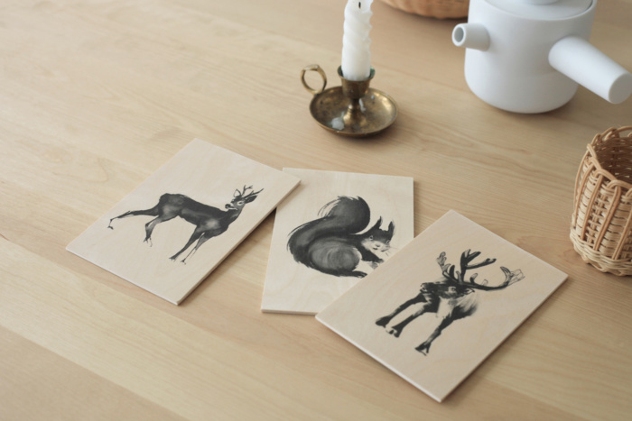 Plywood art card prints
