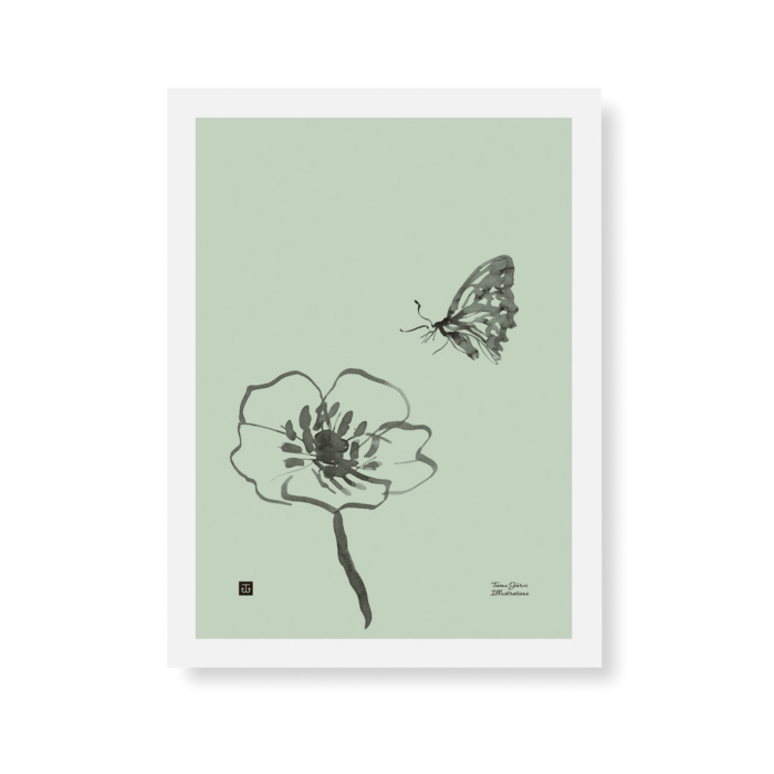 Mint Green colored butterfly wall art
