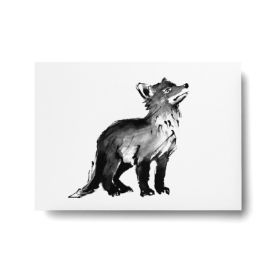 Fox cub postcard