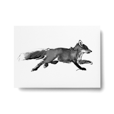 Adventurous fox postcard