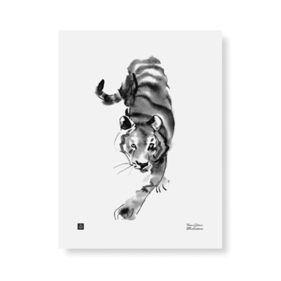 Sneaking tiger art print