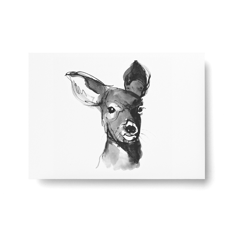 Charming deer postcard