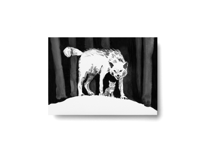 Dire wolf postcard