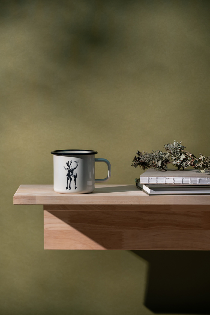 Reindeer enamel mug
