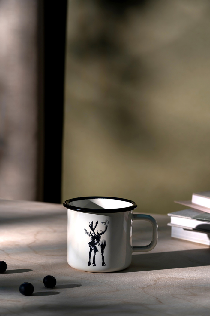 Reindeer enamel mug