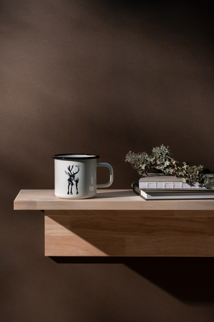 Reindeer enamel mug