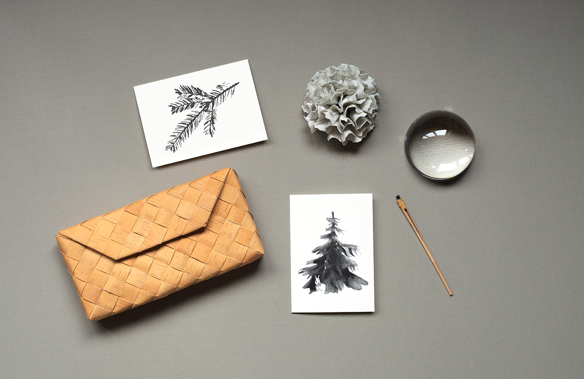 Spruce branch postcard