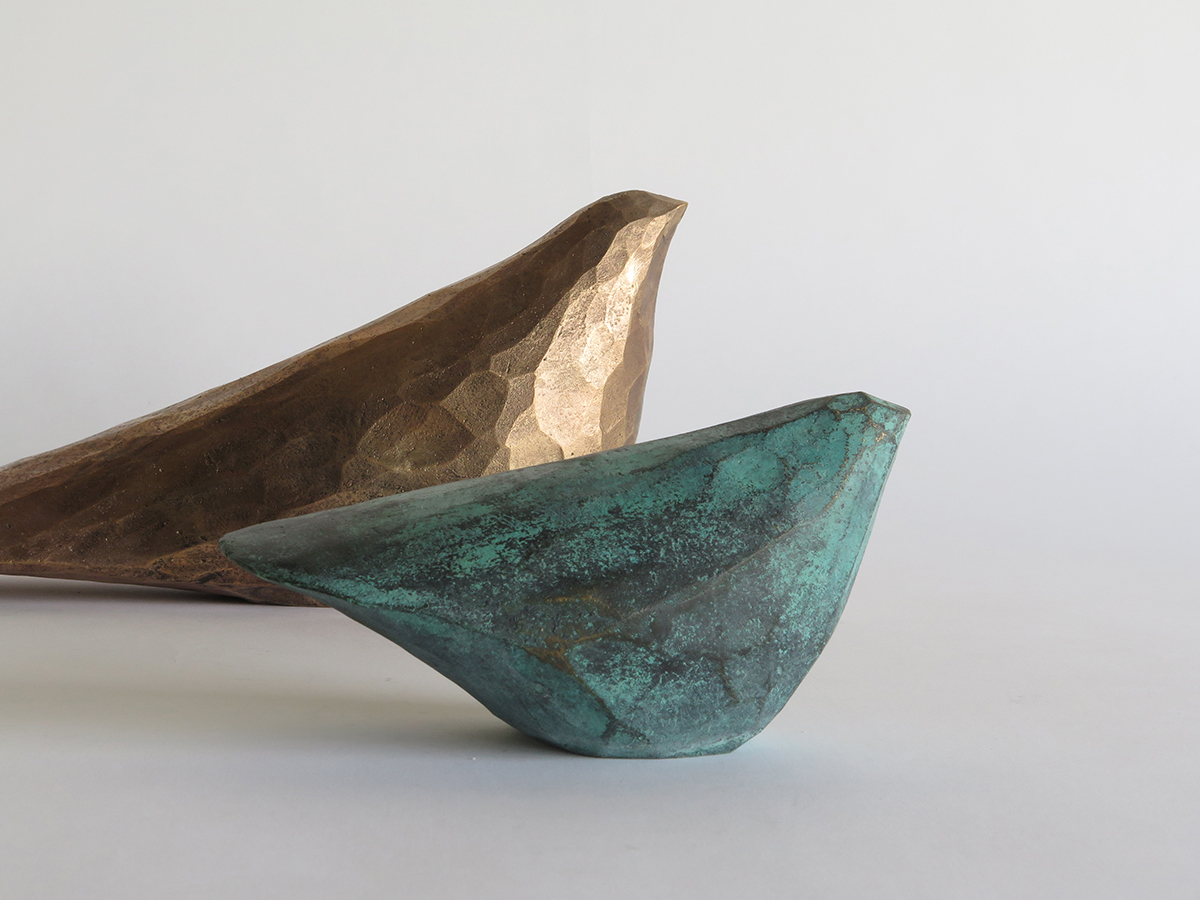 Spirit bird, small - bronze, green patina